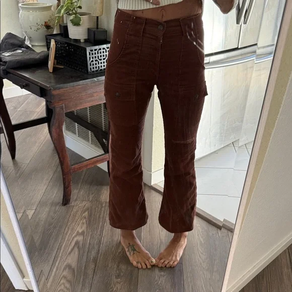 RARE Vintage Levi Brown Corduroy Pants kickflare Big E white tab - Picture 5 of 16